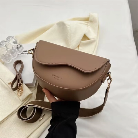 Bolso Bandolera De Cuero PU Retro Para Mujer Bolso De Hombro Cuadrado Pequeño Vintage Con Correa Ancha Casual
