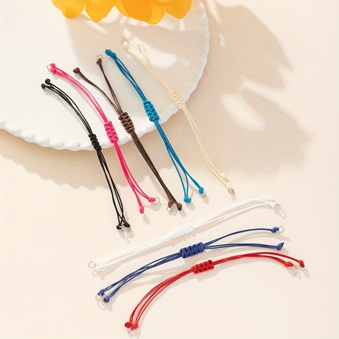 Bracciale in Cordino Cerato Intrecciato a Mano per Gioielli Fai da Te Nodo Scorrevole Regolabile Minimalismo Unisex Bracciale a Corda Semilavorato
