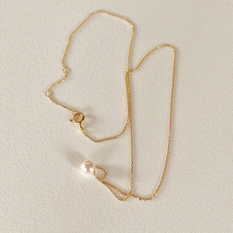 Minimalist Freshwater Pearl Necklace 925 Sterling Silver Chain Jewelry Elegant Geometric Style Women Accessory