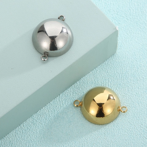 Conectores De Colgante Huecos Semicirculares De Acero Inoxidable Para Hacer Joyas Bricolaje Fondo Plano Oro Plata