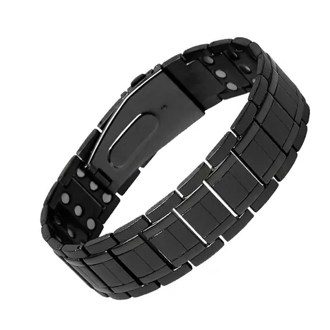 Magnetic Health Energy Bracelet For Men Stainless Steel Copper Link Chain Masculine Industrial Style Wellness Jewelry