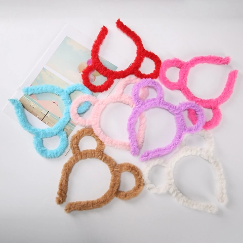 Cute Plush Bear Ear Headband Cartoon Soft Hair Hoop For Women Girls Party Cosplay Decor