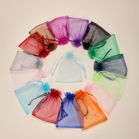 Organza Kordelzug Beutel Durchsichtiges Netz Schmuckbeutel Für Hochzeit Party Geschenkverpackung Kleine Süßigkeitentüte