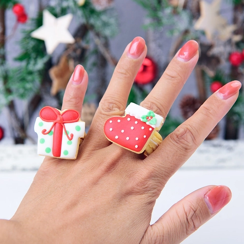 Weihnachts Plätzchen Ausstecher Mini Ring Stil PLA Kunststoff Lebkuchenmann Stern Glocke Feiertag Backen DIY Fondant