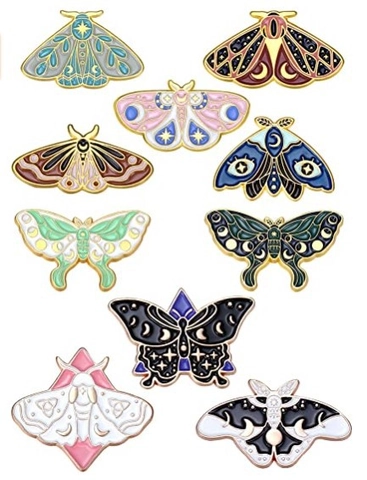Ensemble de Pins en Émail Papillon Mite Mystique Lune Étoile Céleste Broche en Alliage Géométrique Badge pour Vêtements Sac à Dos