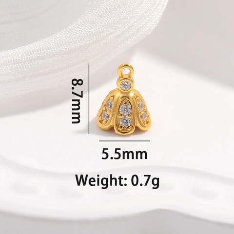 Pendente A Fiore Di Campanula In Argento Sterling 925 Con Intarsio Di Zirconi Accessorio Per Creazione Di Gioielli DIY Da Donna