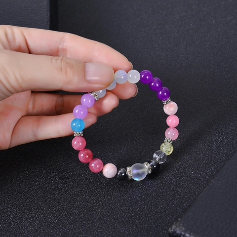 Pulsera De Cuentas De Piedra Natural Protección Empath Cristal De Sanación Joyería Elástica Hecha A Mano