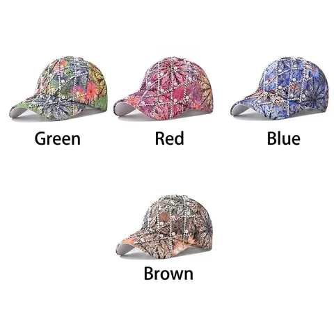Floral Baseballkappe Künstliche Perle Strass Dekorative Baumwolle Verstellbar Outdoor Sommer Sonnenhut Boho Stil Für Damen