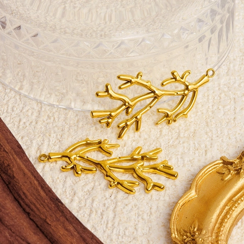 Korallenzweig Anhänger 304 Edelstahl Unregelmäßige Baumform Für DIY Schmuckherstellung Halsketten Zubehör Elegant