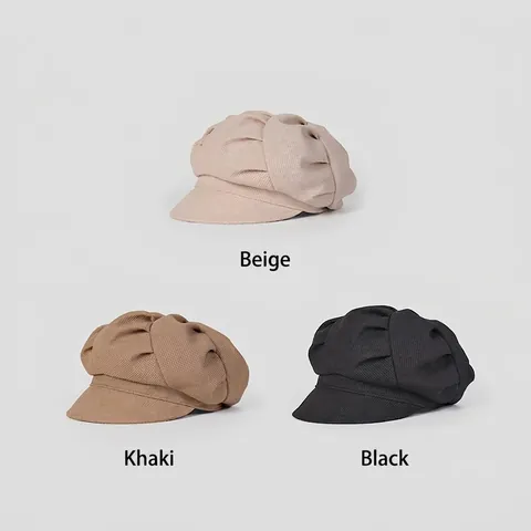 Cappello Newsboy Donna Trama Nido Ape Cappello Ottagonale Retrò Pieghe Cappello Artista Regolabile Casual Primavera Autunno