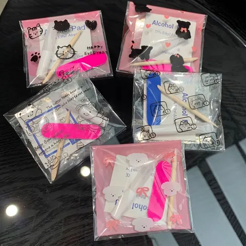 Accessoireset Voor Kunstnagels Met Alcoholdoekjes Houten Stokjes Nagelvijlen En Gelei Lijmstickers Manicure Gereedschapstas