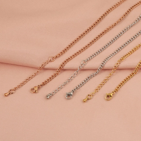 Panzerkette Halskette 304 Edelstahl Schmuck Zubehör Mit Karabinerverschluss Verlängerung Für Damen Herren