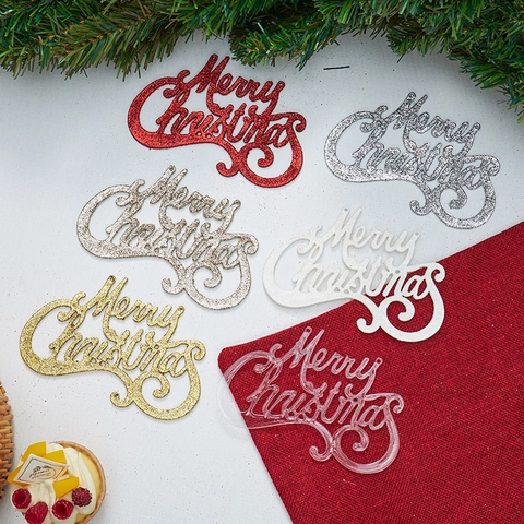 Merry Christmas Lettera Ornamenti Appesi Glitter Plastica Festosa Decorazioni Albero Di Natale Festa Insegna Pendente