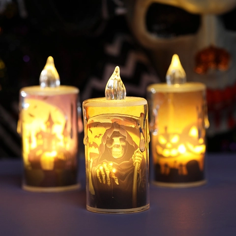 Halloween Candela LED Luce Plastica Elettronica Mietitore Zucca Casa Stregata Decorazione Per Festa Bar Casa