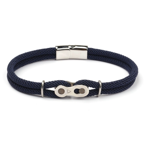 Bracelet Chaîne De Vélo Acier Titane Corde Tressée Fermoir Magnétique Style Sportif Industriel