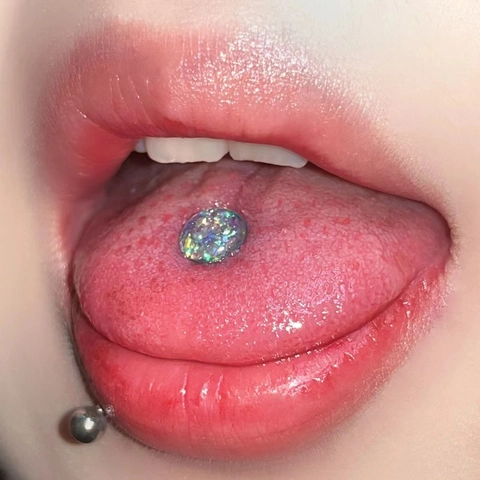 Piercing de Langue en Acier Titane avec Strass Bijoux Corporels Barbell Scintillant pour Femmes Hommes Accessoire de Décoration Quotidienne