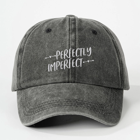 Gorra De Béisbol Bordada Perfectly Imperfect Lavada Distressed Vintage Ajustable Sombrero Sol Unisex