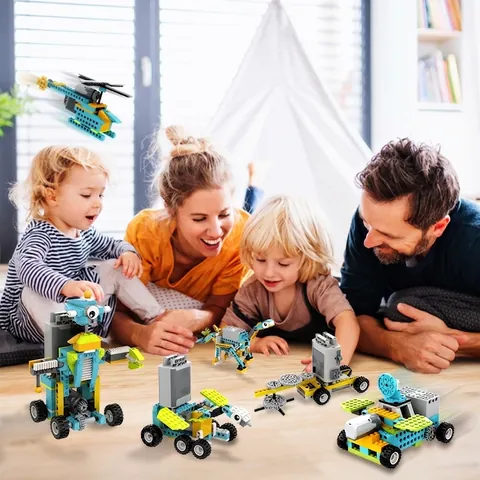 Robot Da Programmazione Elettrico Blocchi Di Costruzione Motorizzato STEAM Apprendimento Scienza Giocattolo Ingranaggi Meccanici