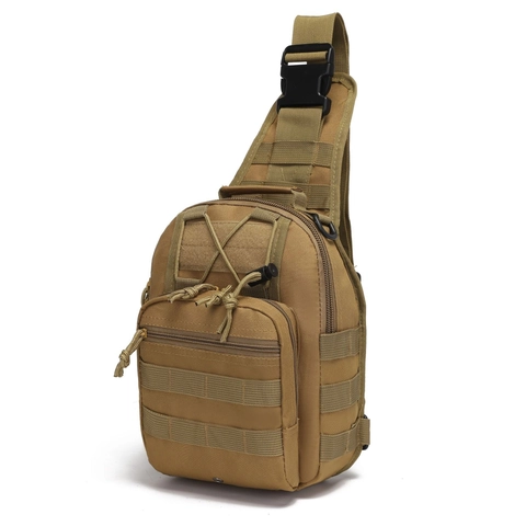 Tactical Chest Bag Waterproof Oxford Cloth MOLLE System Multi-Pocket Outdoor Hiking Cycling Camouflage Sling Bag