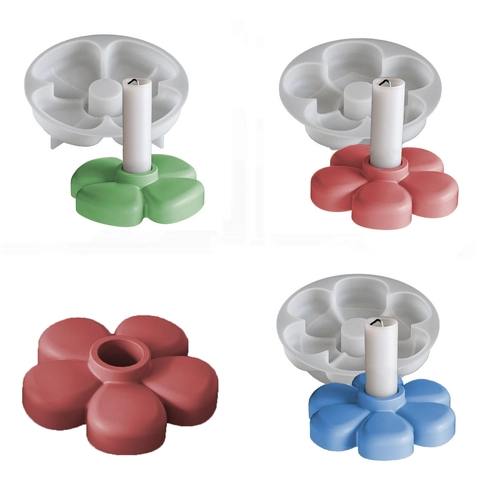 Blumenform Kerzenhalter Silikonform DIY Harzguss Kleeblatt Blütenblatt Gips Aroma Seife Bastelwerkzeug
