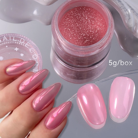 Polvere Per Unghie Perla Artificial Specchio Cromo Iridescente Luccichio Manicure DIY Decorazione Colorato