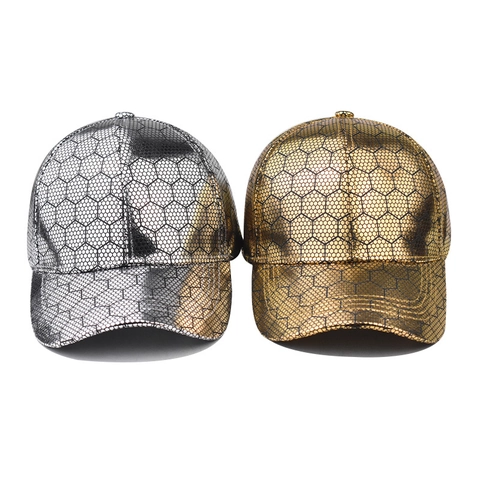 Cappellino Da Baseball Motivo Esagonale A Nido Ape Metallico Regolabile Protezione Solare Moda Unisex Sport