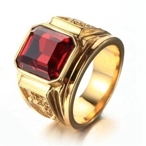 Heren Zegelring Legering Met Rechthoekige Synthetische Edelsteen Retro Punk Reliëf Draak Patroon Sieraden