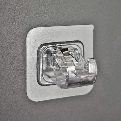Supports De Tringle À Rideau Auto Adhésifs Crochets Muraux En Plastique Transparent Clips De Fixation Sans Perçage Pour Salle De Bain Cuisine