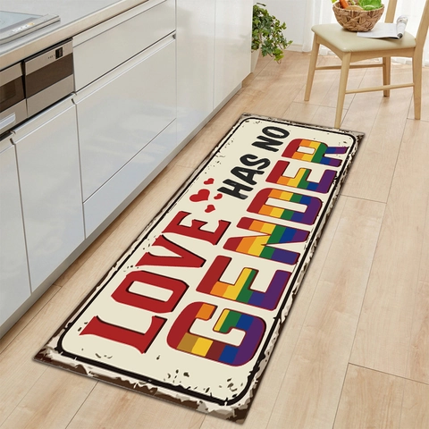 Modern Kitchen Floor Mat Oil Absorbing Non-Slip Polyester Runner Rug Wood Grain Floral Print For Home Bathroom Entryway Decor