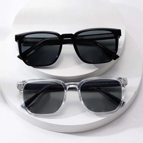 Fashion Square Sunglasses Large Frame UV400 Protection Retro Ins Style Plastic Metal Trendy Eyewear For Men Women