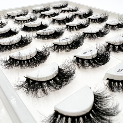 False Eyelashes Faux Mink Russian Curl Messy Fluffy 3D Thick Synthetic Fiber Long Dramatic Makeup Accessories