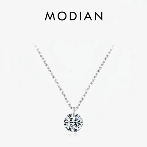Rund Brillantgeschliffener Moissanit Anhänger Halskette Aus 925 Sterling Silber D Farbe VVS1 Minimalistischer Eleganter Schmuck