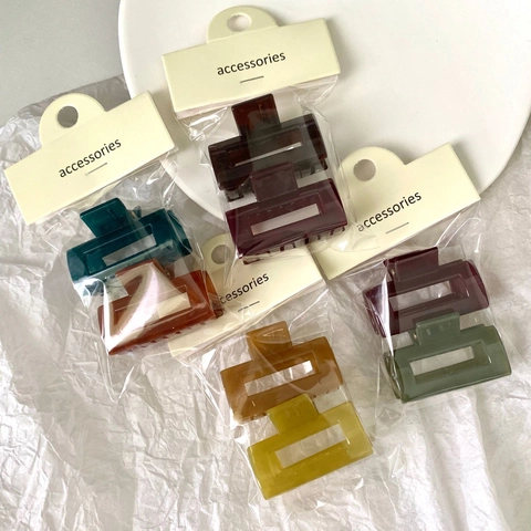 Mollette Per Capelli Plastica Colore Gelatina Solido Elegante Stile Minimalista Accessori Per Acconciature Per Donne Ragazze