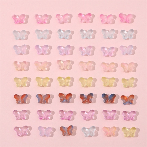 Butterfly Shaped Glass Beads For DIY Jewelry Making Colorful Lampwork Style Loose Beads For Bracelets Hairpins Tassels