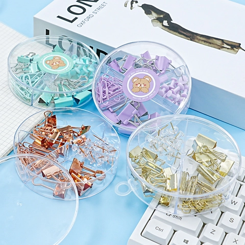 Binder Clips Paperclips Punaises Metaal Macaron Kleur Bureau Briefpapier Organizer Kantoor School Student Benodigdheden