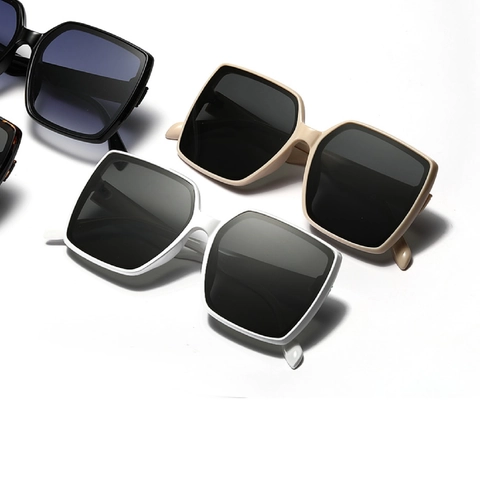 Vintage Übergroße Quadratische Sonnenbrille PC Rahmen UV400 Schutz Mode Trendige Outdoor Brillen Für Damen Herren
