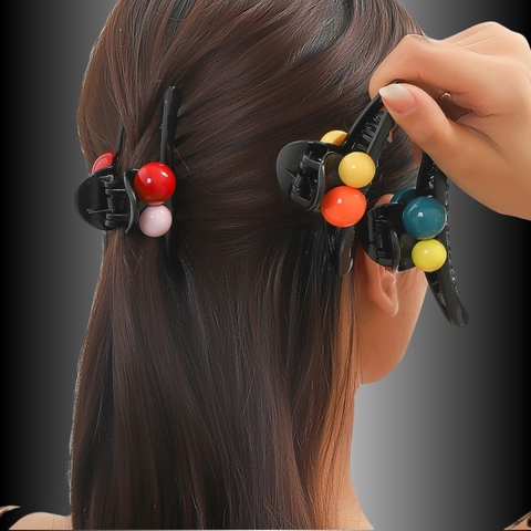 Grande Molletta Per Capelli Plastica Laccata Perle Tonde Colorate Tenuta Forte Accessorio Per Capelli Da Donna