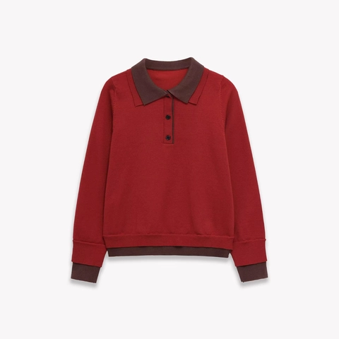 Polo In Maglia A Maniche Lunghe Da Donna Patchwork A Contrasto Pullover In Poliestere E Acrilico Top Casual