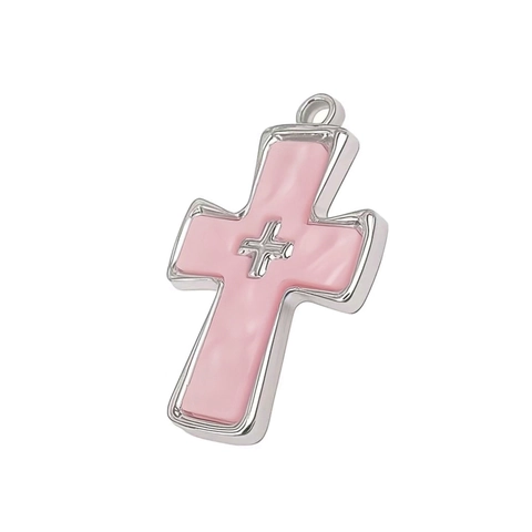 Ciondolo A Croce Charm Lega Metallo Smalto Religioso DIY Creazione Di Gioielli Accessori Per Collana Orecchini Bracciale Retro