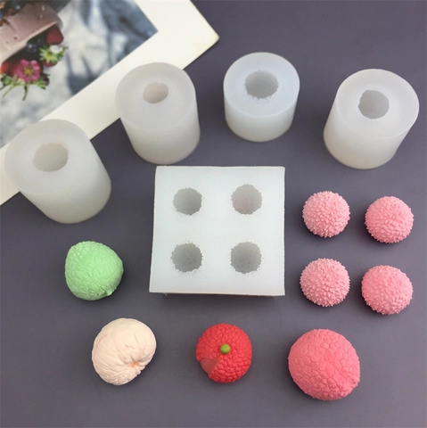 Molde De Silicona Realista Con Forma De Lichi 3D Para Mousse De Pasteles Velas De Aromaterapia Jabón Hecho A Mano Artesanía