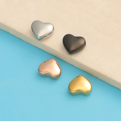 Cuentas Sueltas Forma De Corazón Acero Inoxidable 304 Pulido Espejo Para Hacer Joyas DIY Accesorios De Artesanía