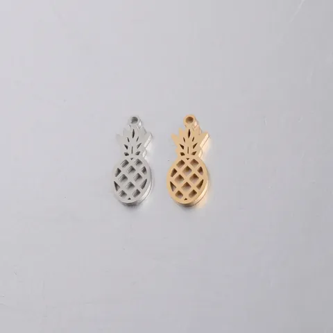 Colgante De Piña Acero Inoxidable Hueco Dije Fruta Para DIY Creación De Joyas Accesorios Pulido Espejo