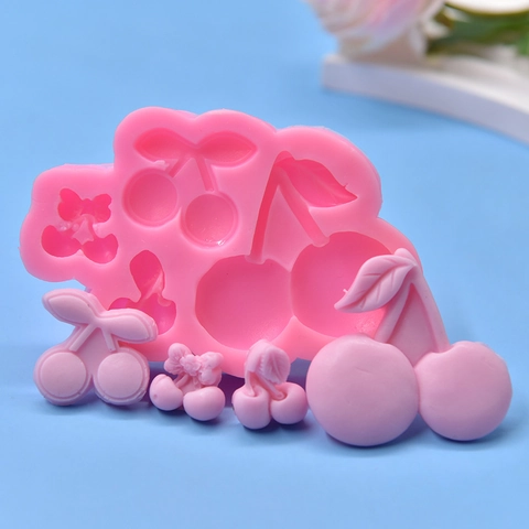 Kirschform Silikonform Für Fondant Tortendeko Schokolade DIY Basteln Rosa Küche Backen