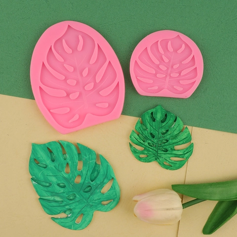 Monstera Leaf Silicone Mold Fondant Cake Decorating Tools Chocolate Biscuit Baking Tray Tropical Palm Leaf DIY Craft