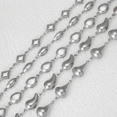 Catena Per Creazione Di Gioielli Fai Da Te In Acciaio Inossidabile Forme Geometriche Goccia Ovale Rombo Per Collane Bracciali