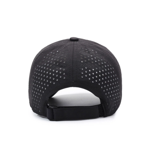 Sports Baseball Cap Polyester Quick Dry Laser Cut Perforated Breathable Sun Protection Adjustable Outdoor Running Hat