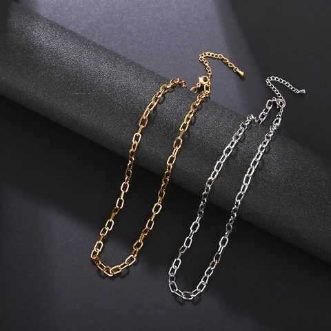 Büroklammer Gliederkette Halskette Edelstahl Minimalistisch Verstellbar Hummerverschluss Modeschmuck Für Damen Pendelstil