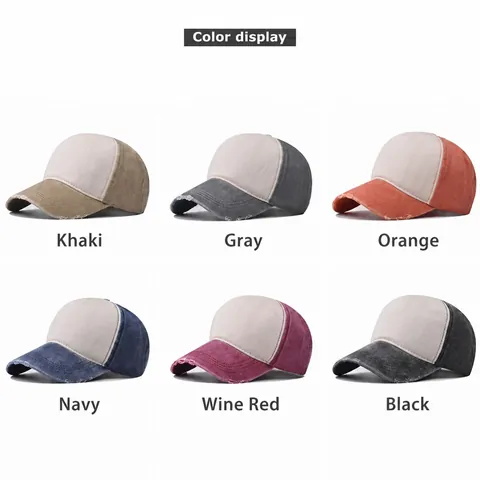 Vintage Washed Cotton Baseball Cap American Graphic Print Distressed Adjustable Sun Hat For Men Women Outdoor Streetwear Casual Hat