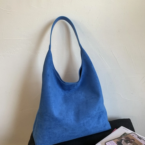 Grand Sac Hobo Minimaliste En PU Daim Pour Femmes Sac À Main Sous Le Bras Et Pochette