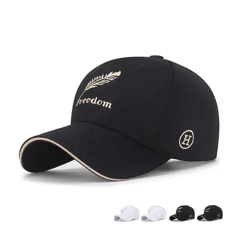 Honkbalpet Geborduurd Katoen Polyester Zonbescherming Outdoor Casual Verstelbare Hoed Vrijheid Zonneschijn Tarwe Veer